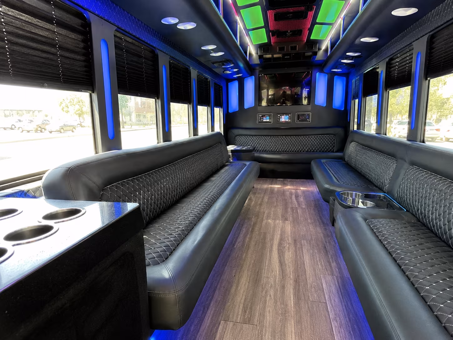 salem 15 passenger party bus inside
