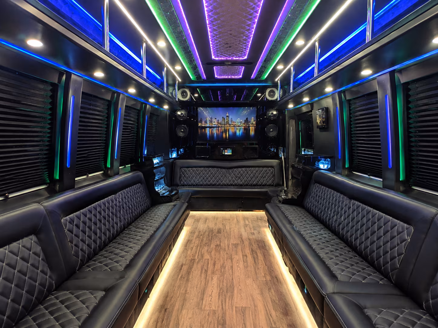 salem 25 passenger party bus interior