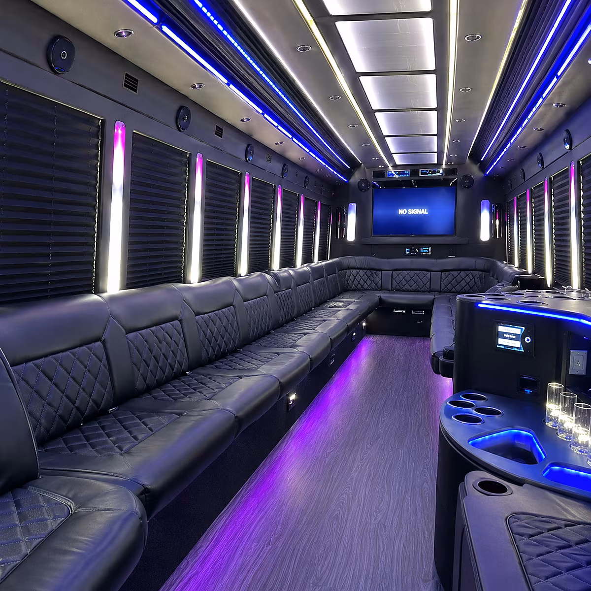 salem 30 passenger party bus inside