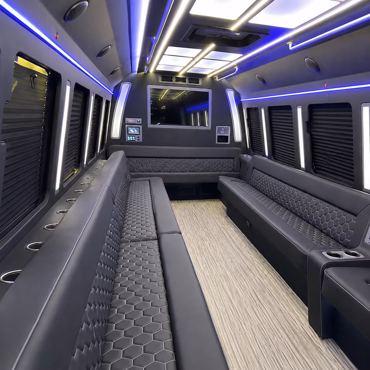 salem 40 passenger party bus inside